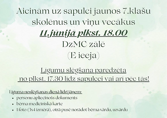 2025./2026.māc.g. 7.klasē uzņemto skolēnu kodi