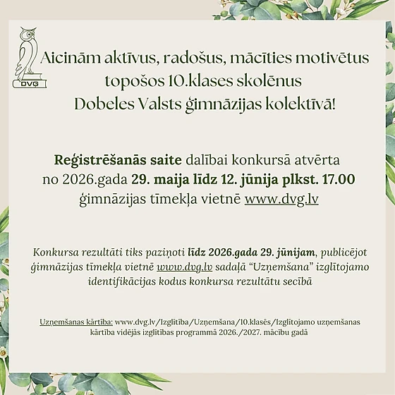 Reģistrācijas saite topošajiem 10.klašu skolēniem