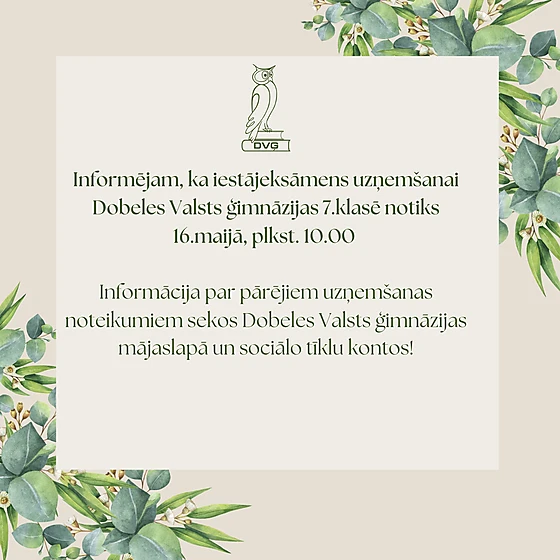 Topošo 7.klašu skolēniem